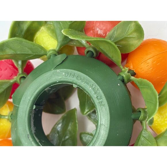 Set of SIX Vintage Plastic Candle Rings Fruit 1960s - Picture 4 of 5